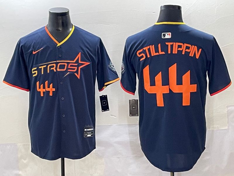 Men 2025 Houston Astros #44 Still Tippin Blue Three generations Joint Name Nike MLB Jersey style 5